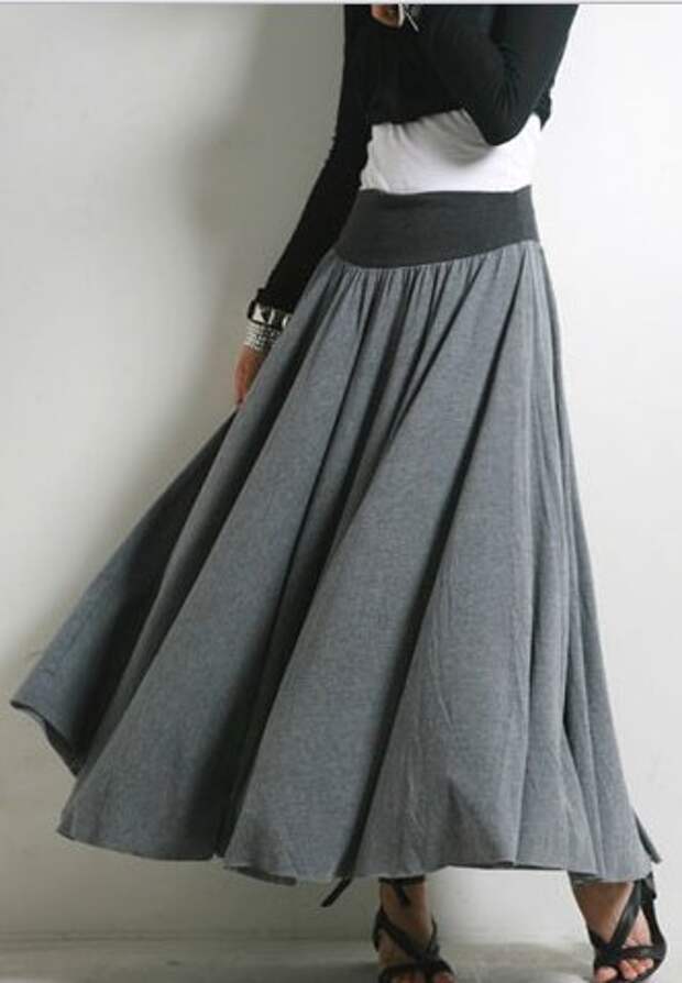 Длинные юбки с резинкой