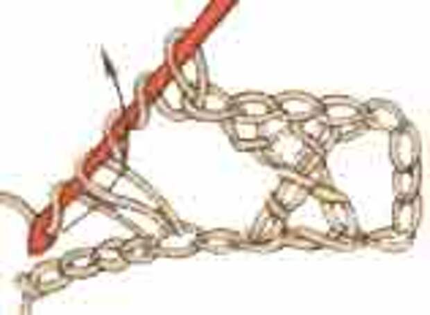 Вязание крючком. Скрещенный столбик с накидом.