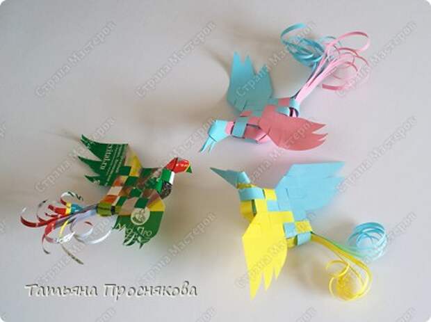 Мастер-класс Поделка изделие Плетение Плетёные птички Бумага фото 1
