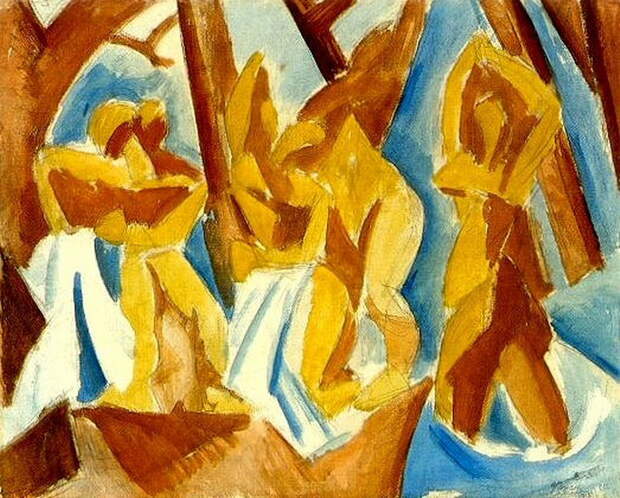 Пабло Пикассо. Пять женщин (Купальщицы в лесу). 1908 год