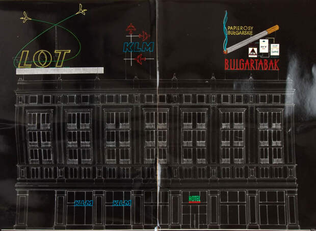 Rysunki i projekty neonów z archiwum firmy "Reklama", fot. dzięki uprzejmości Archiwum Artystów Muzeum Sztuki Nowoczesnej w Warszawie