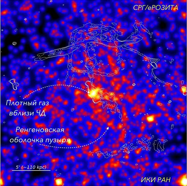 Фото: ИКИ РАН / Изображение группы галактик NEST200047 в рентгеновском диапазоне по данным телескопа СРГ/eROSITA