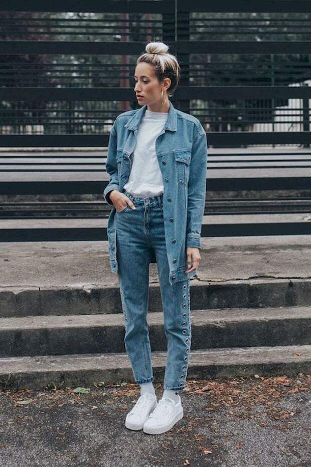 уличная мода джинсовая одежда