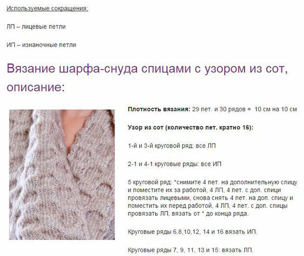 Вяжем шарф-снуд спицами: новинки и схемы вязания 2016-2017 года Вяжем шарф-снуд спицами: новинки и схемы вязания 2016-2017 года
