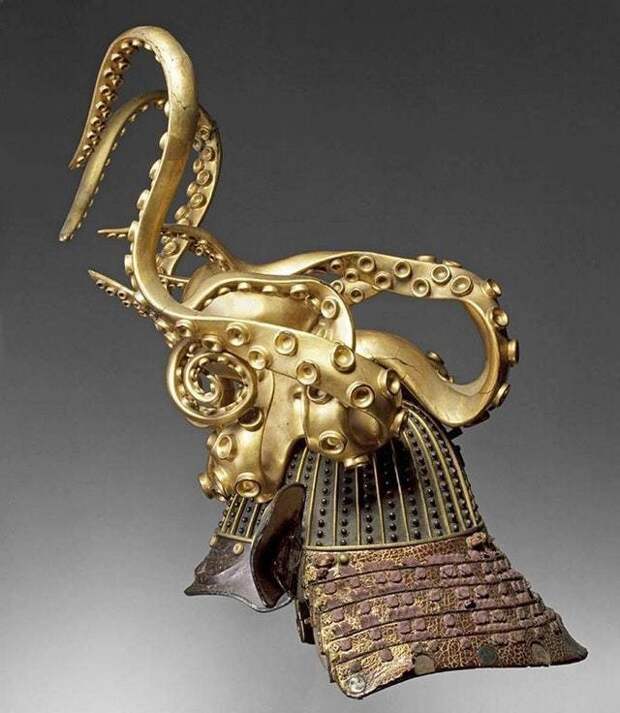 18. Шлем самурая, выполненный в форме осьминога. Япония, 1700-е годы интересное, история, находки, уникальность