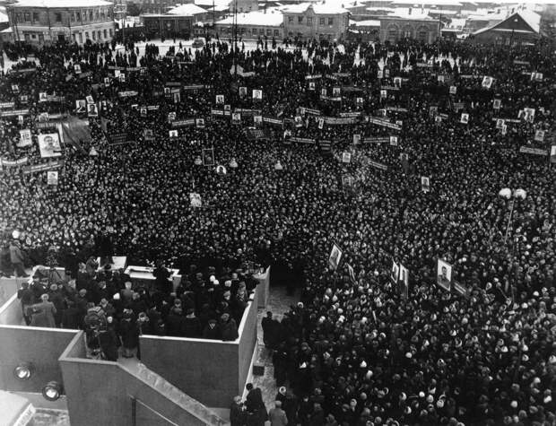 1950. Выборы Иосифа Сталина в Верховный Совет СССР. Митинг в Москве