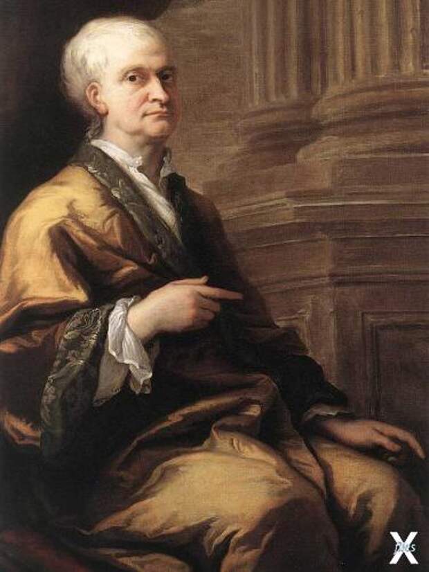Один из последних портретов Ньютона, созданный английским живописцем Джеймсом Торнхиллом. На нем ученому около 70 лет