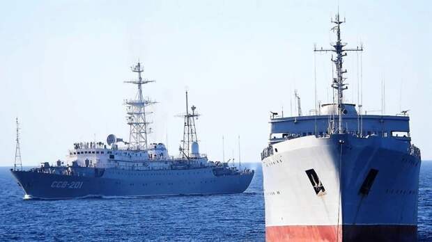 Корабль-разведчик ВМФ «Приазовье» и «Донбасс»