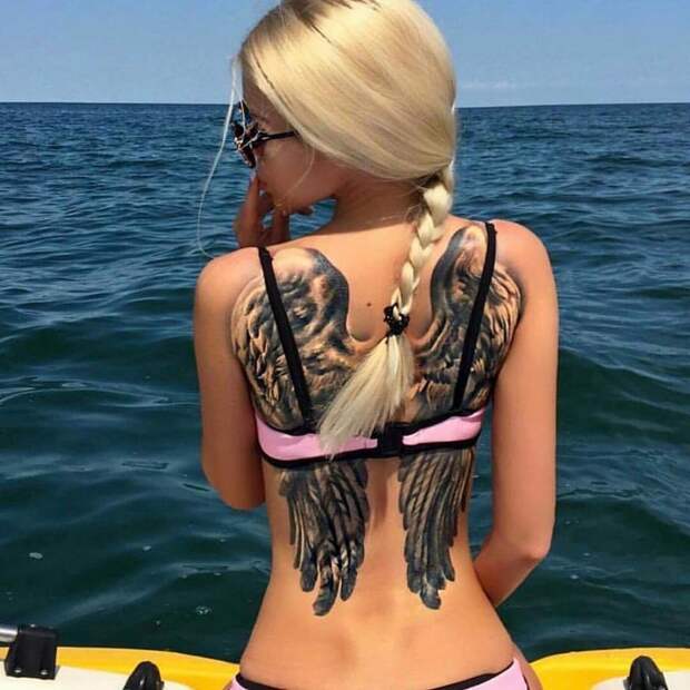 крылья у девушки tattoo, Синяя болезнь, девушки с тату, девушки с татуировками, красивые девушки, наколки, тату, татуировки