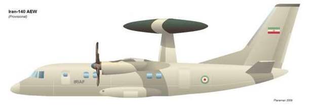 Предпологаемый вид самолета IrAn-140 AEW