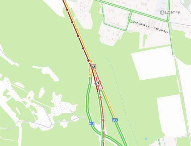 На трассе М-2 «Крым» на подъезде к Туле автомобили встали в пробку из-за ДТП