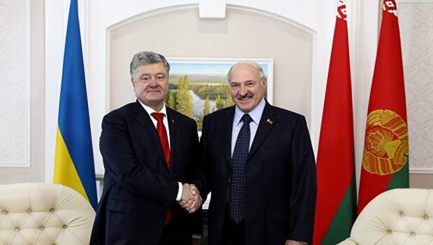 Президент Белоруссии Александр Лукашенко во время встречи с президентом Украины Петром Порошенко. Архивное фото