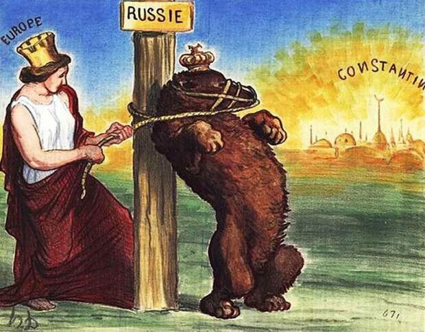 Французская карикатура «Раздосадованный медведь» (фото из открытых источников)
