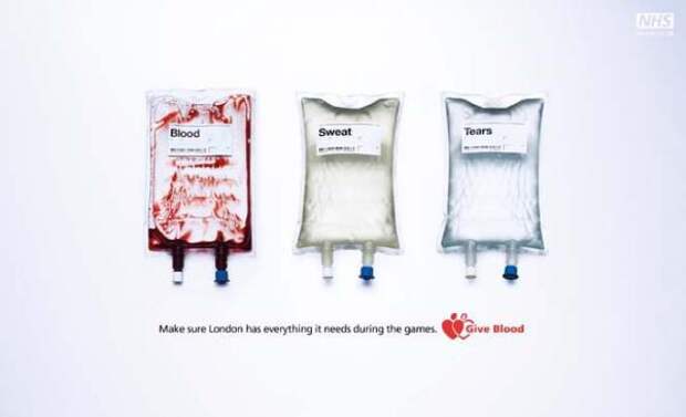 National Blood Service: Give Blood Olympics, National Blood Service, DLKW Lowe, Печатная реклама