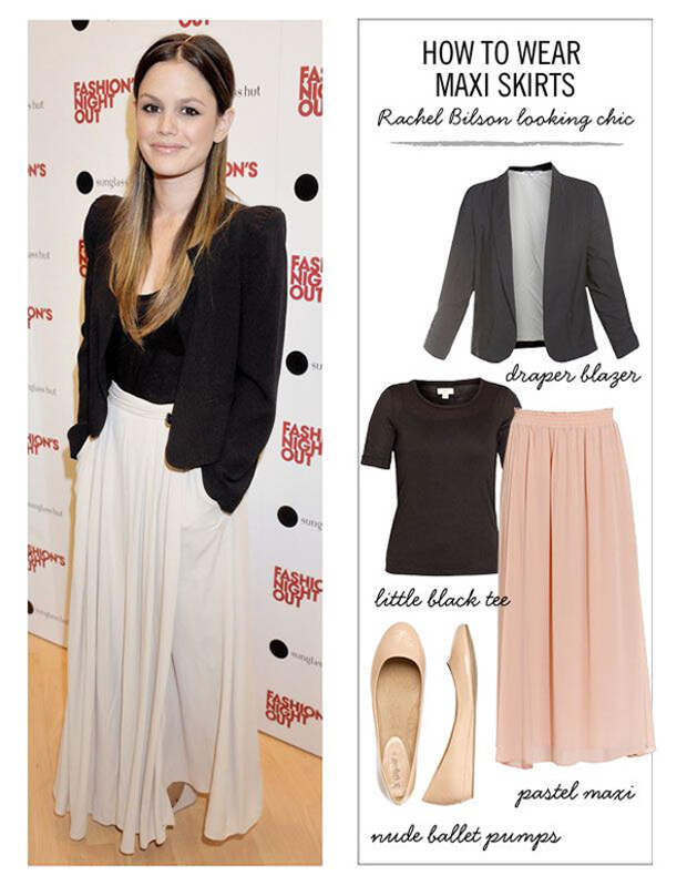 how to wear a maxi skirt