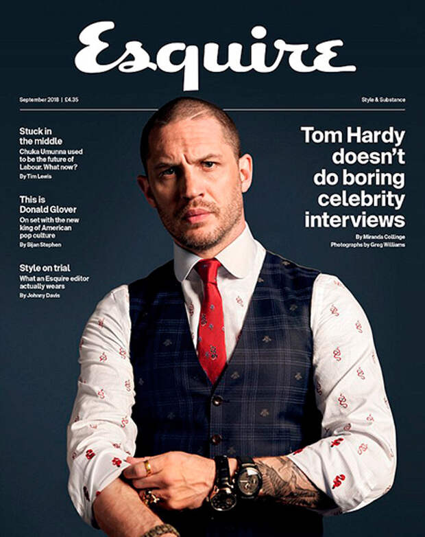 Том Харди на обложке сентябрьского выпуска Esquire