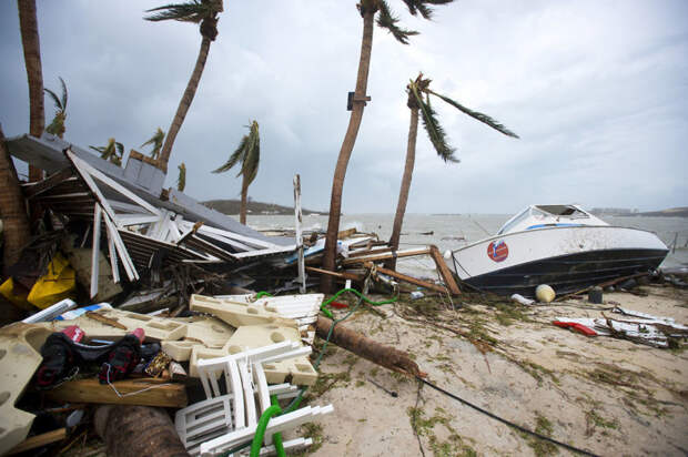 Пляж в Мариго, Сен-Мартен, после урагана Ирма Центральная Америка, ирма, катастрофа, разрушения, стихийное бедствие, стихия, ураган, флорида