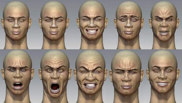 Десять универсальных выражений лица.