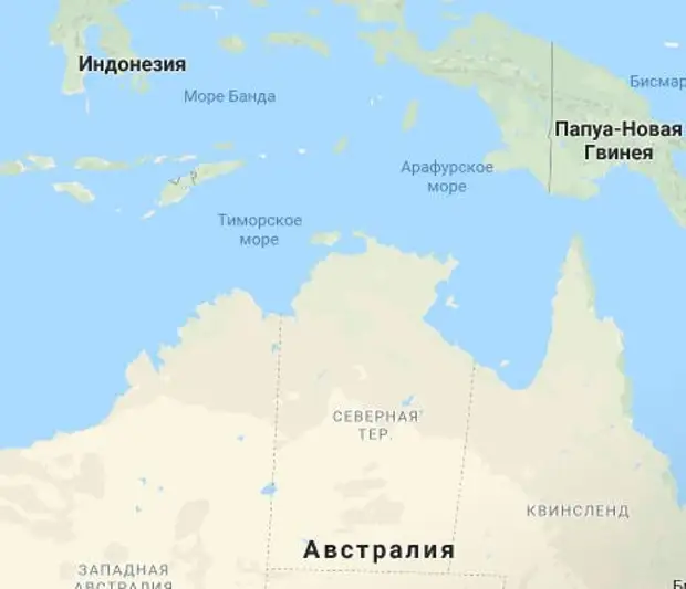 Карта австралии моря