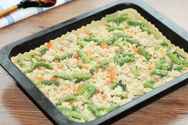 Закусочный пирог с мясом и стручковой фасолью: фото шаг 19