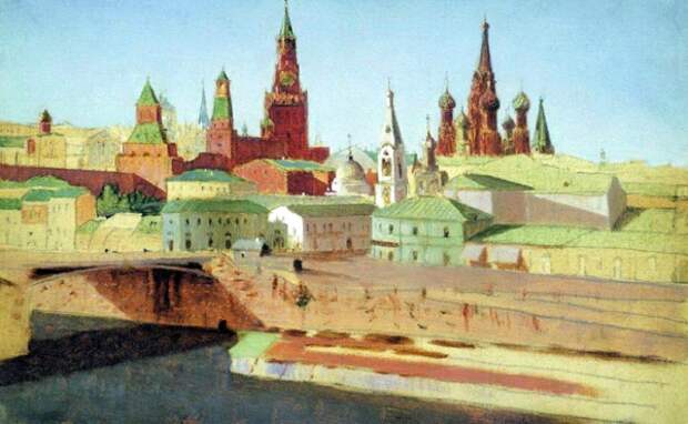 Архип Иванович Куинджи, Вид на Москворецкий мост, Кремль и храм Василия Блаженного. 1882 