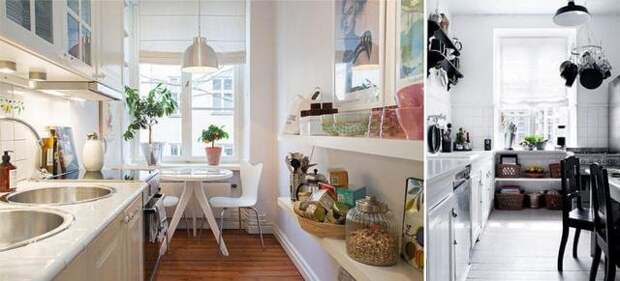 угловая кухня в скандинавском стиле на фото шторы 