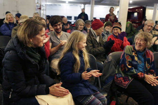 Attendees at San Francisco's Chantey Sing at Hyde Street Pier.