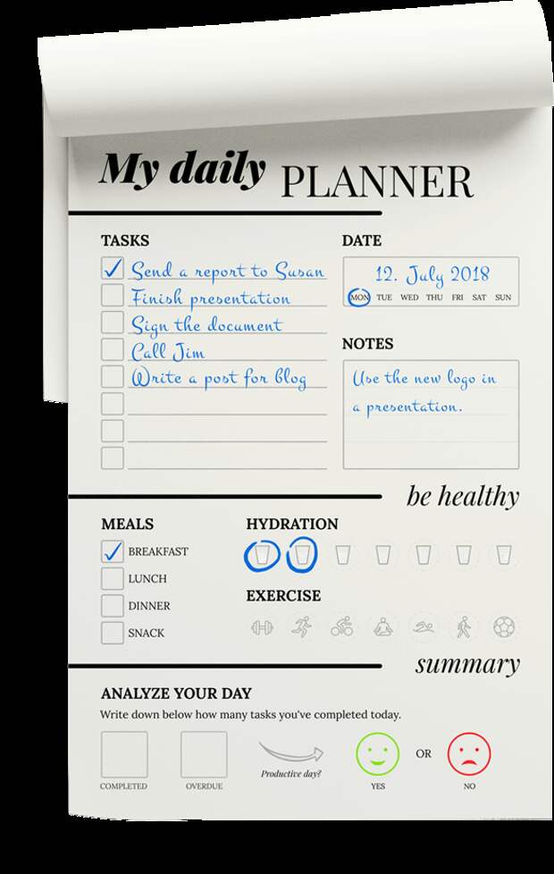 Daily Planner от Paulina — планируйте свой день и оставайтесь здоровым