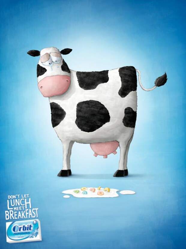 Wrigley Orbit: Cow, Orbit, Gitam BBDO, Israel, William Wrigley Jr. Company, Печатная реклама