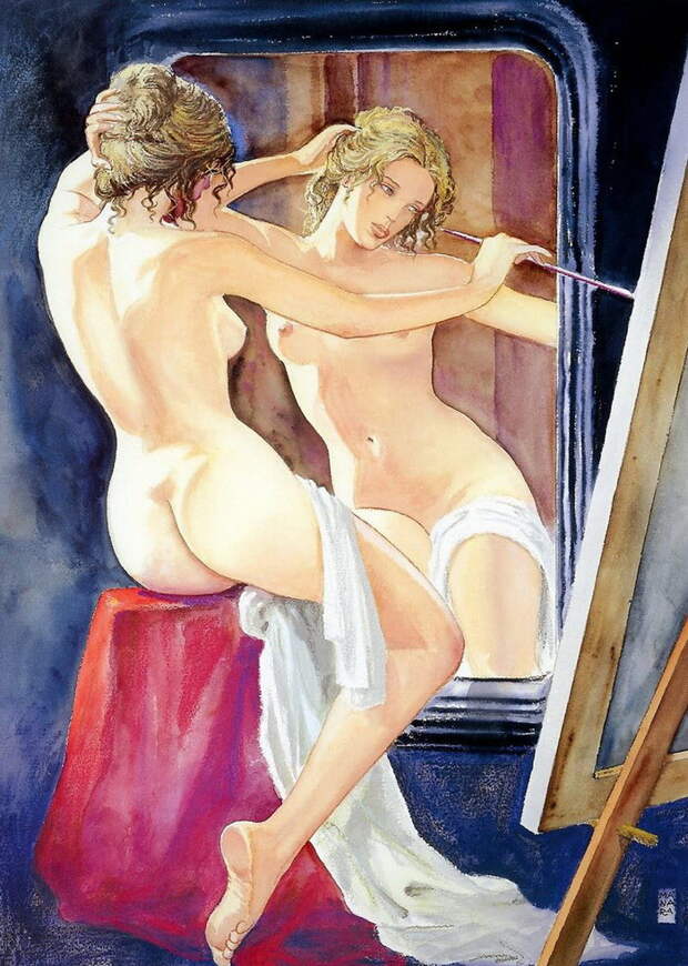 Художники и их музы: картины Milo Manara