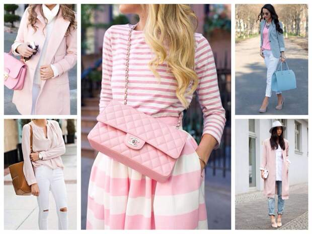 Сочетание белого и розового в женской одежде