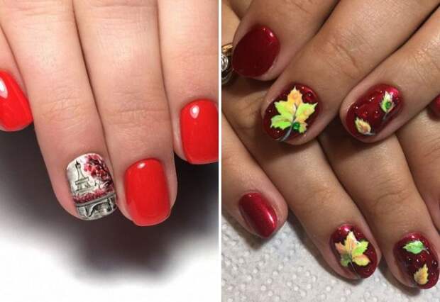 Красный шеллак на короткие ногти 2019 Красный шеллак на короткие ногти 2019