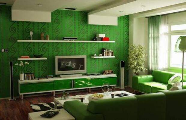 Зелёный цвет для комнаты