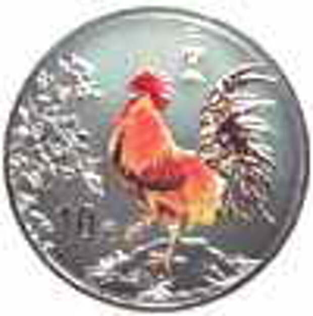 China color rooster coin