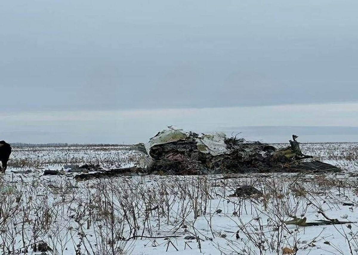 Всё, что осталось от самолёта. Фото: © vk.com/newsbelgorod/Globallookpress.