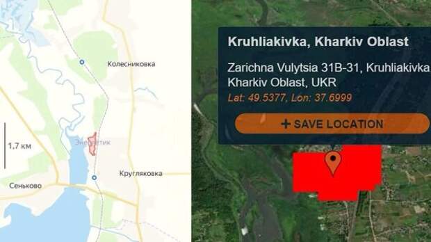 Карта Синьковки Харьковской области. Фото © Telegram / Направленец по Украине