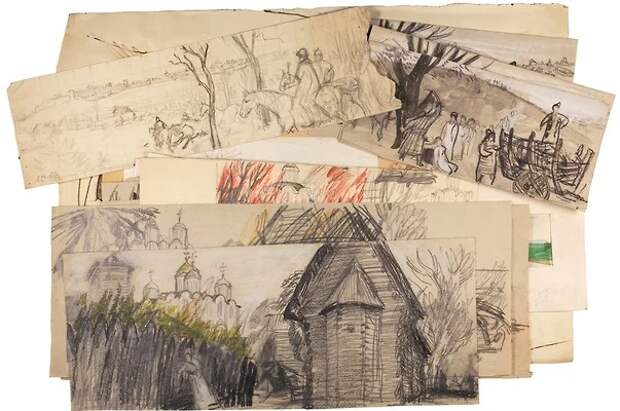 Эскизы со съемок «Андрея Рублёва» Тарковского уйдут с молотка