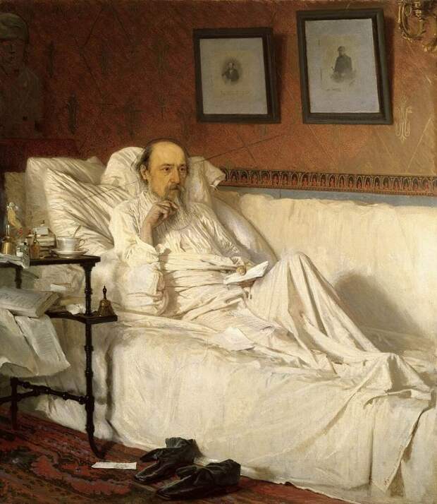 Некрасов во время болезни. Некрасов во время болезни.