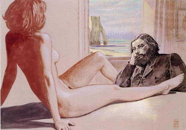 Художники и их музы: картины Milo Manara
