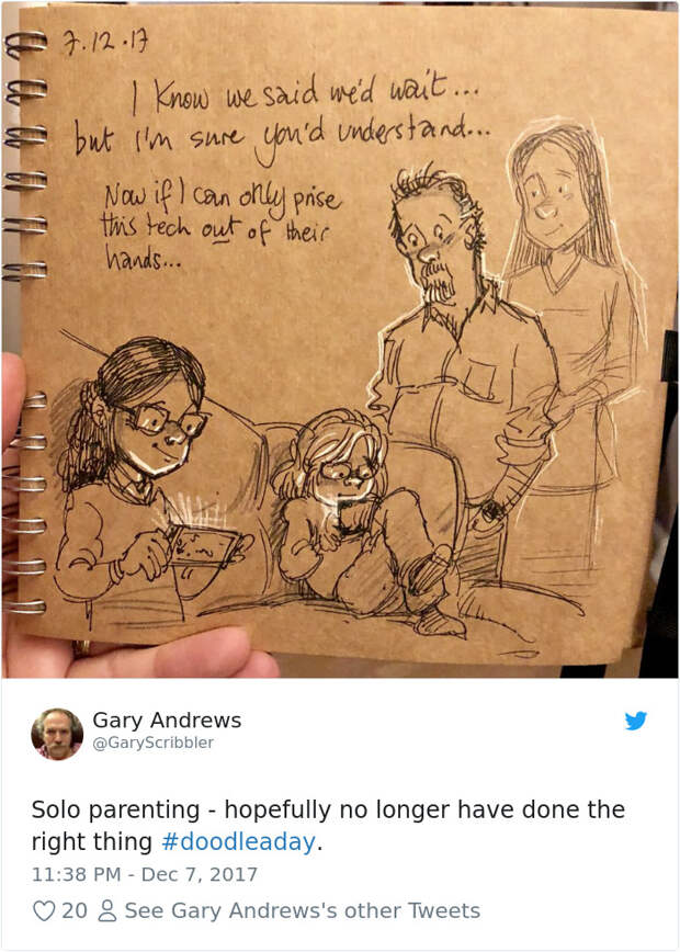 Иллюстратор Disney рисует жизнь с двумя детьми после смерти жены, и эти картинки разрывают душу