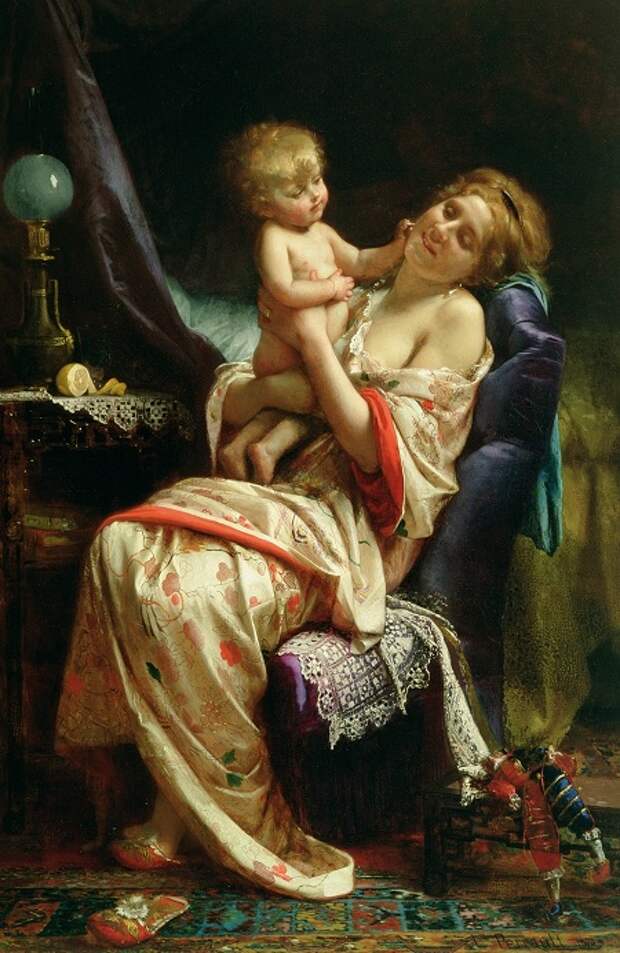 Материнство. (1873). Автор: Leon Bazile Perrault. Материнство. (1873). Автор: Leon Bazile Perrault.
