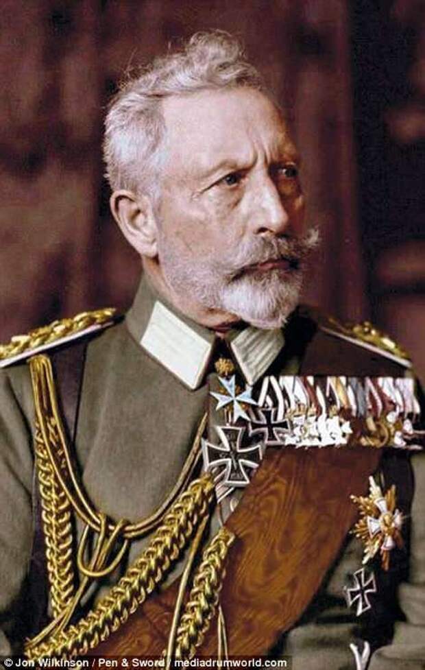 Портрет императора Вильгельма II, ставшего последним германским императором война, история, колоризация, колоризированные фото, первая мировая война, ретро фото, старые фотографии, фото