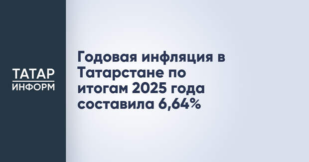 Годовая инфляция в Татарстане по итогам 2025 года составила 6,64%