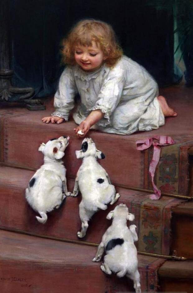 Дети и животные в живописи, фото № 2