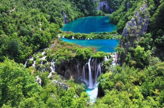 Водопады. Национальный парк Плитвицкие озера. Хорватия.