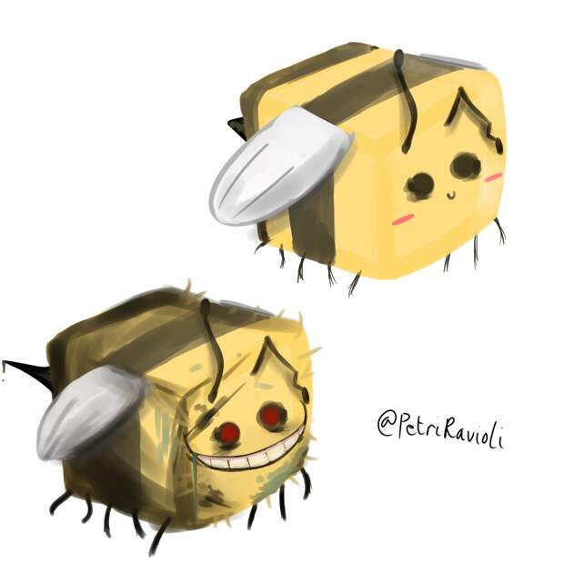 Пчелы в Майнкрафте - мемы и арты про пчел из Майнкрафта