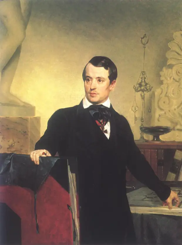Карл Брюллов на картине Ф. С. Завьялова, 1844 г.