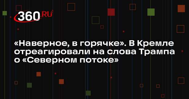 Песков: трудно предположить, что имел в виду Трамп, говоря о «Северном потоке»