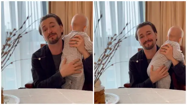 Безруков с сыном поздравили поклонников с Пасхой