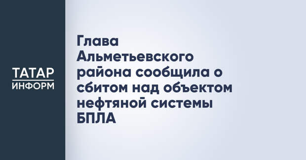 Глава Альметьевского района сообщила о сбитом над объектом нефтяной системы БПЛА